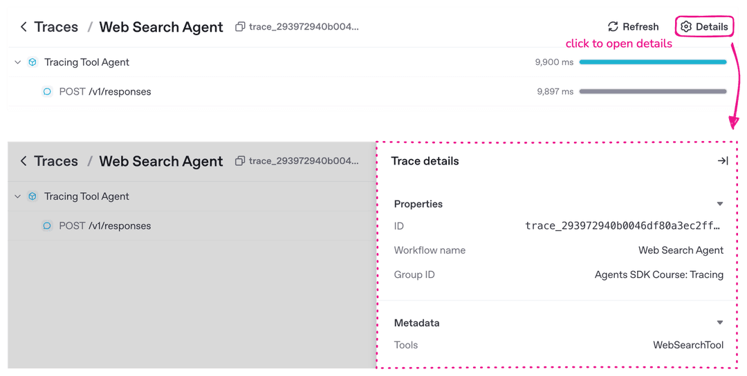 Metadata field in traces dashboard